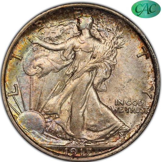 1917-D 50C AU58 PCGS CAC 50C