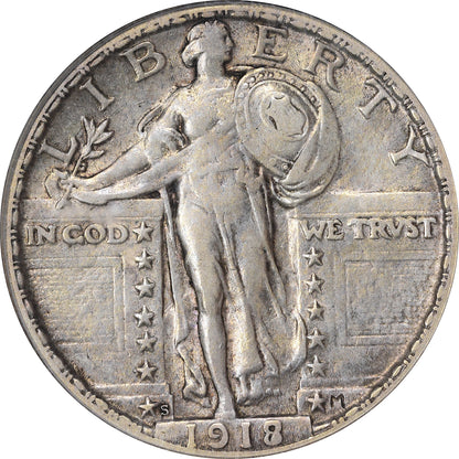 1918/7-S 25C XF40 OGH PCGS CAC