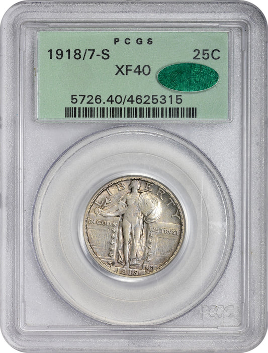 1918/7-S 25C XF40 OGH PCGS CAC HOLDER