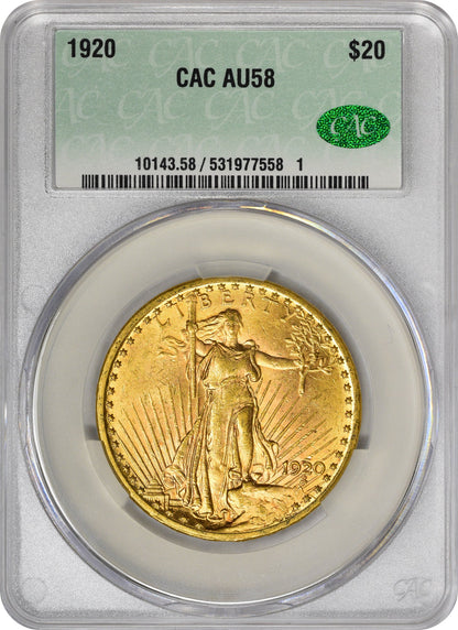 1920 $20 AU58 CACG OLDER