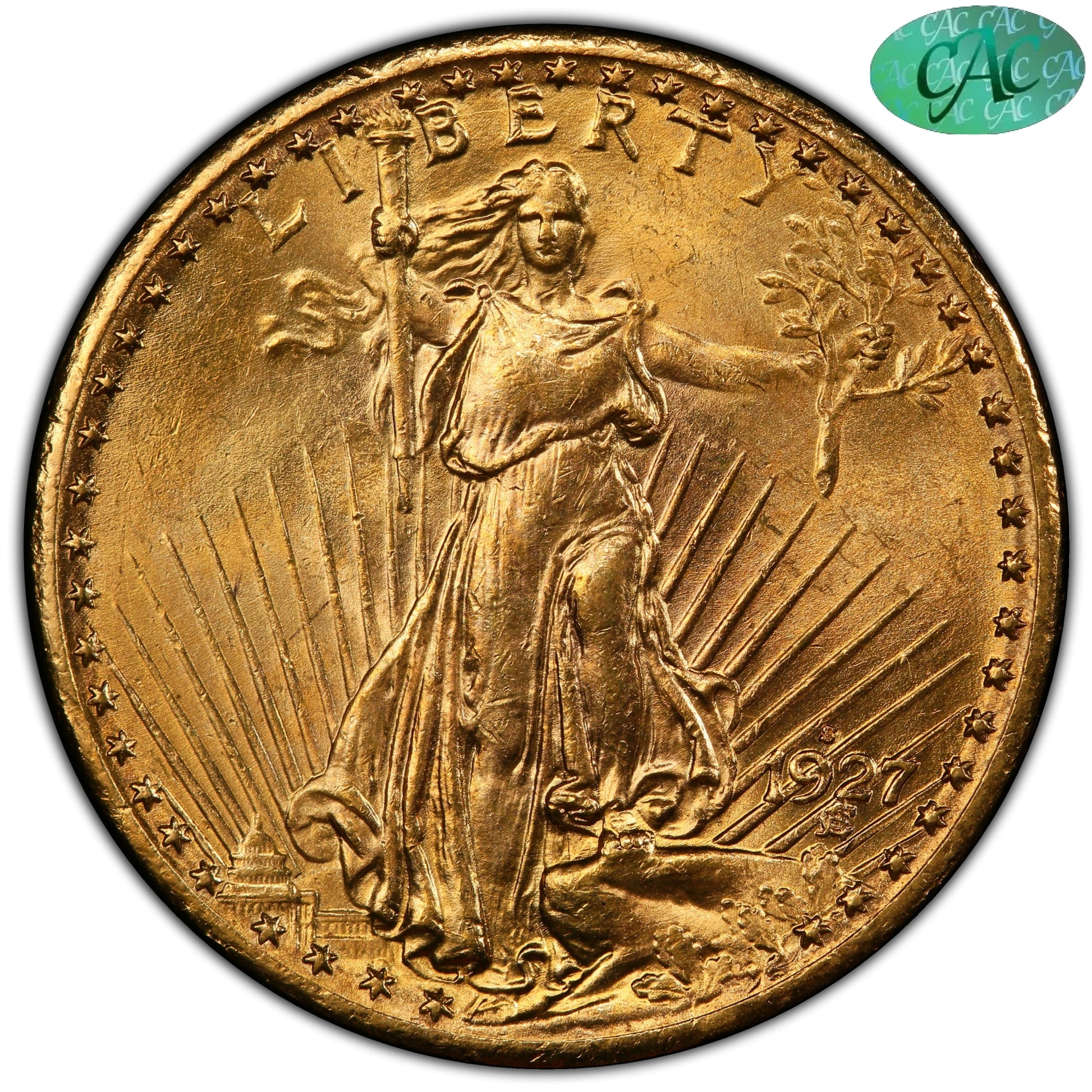 1927-S $20 MS63 PCGS CAC $20