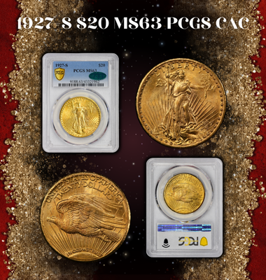 1927 S $20 MS63 PCGS CAC MOBILE BANNER