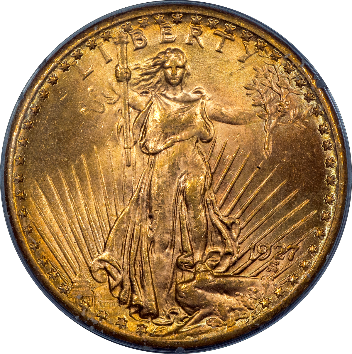 1927 St. Gaudens Double Eagle $20 MS62 OGH RATTLER PCGS CAC