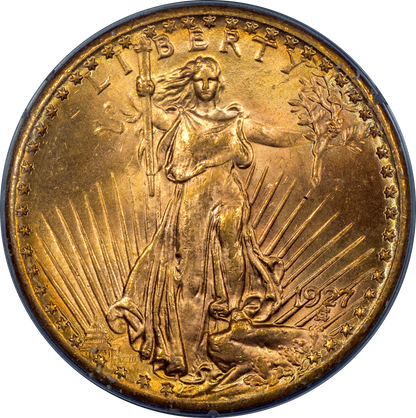 1927 St. Gaudens Double Eagle $20 MS62 OGH RATTLER PCGS CAC