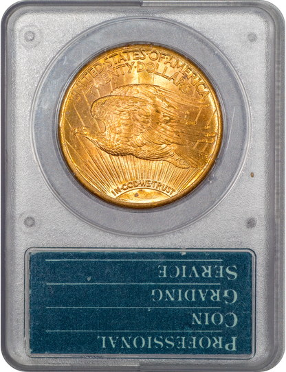 1927 St. Gaudens Double Eagle $20 MS62 OGH RATTLER PCGS CAC REVERSE HOLDER