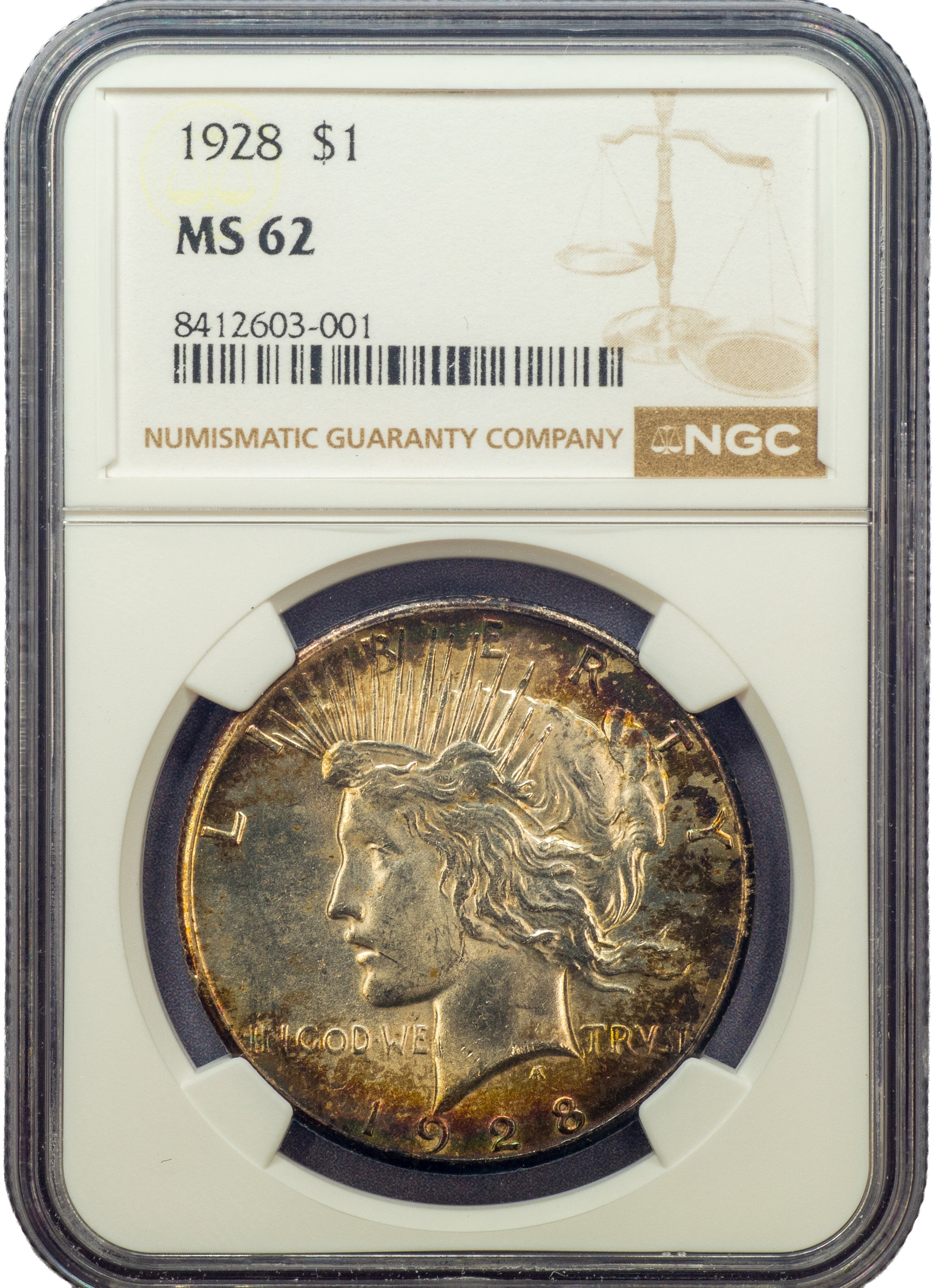 1928 Peace Dollar $1 MS62 NGC Holder
