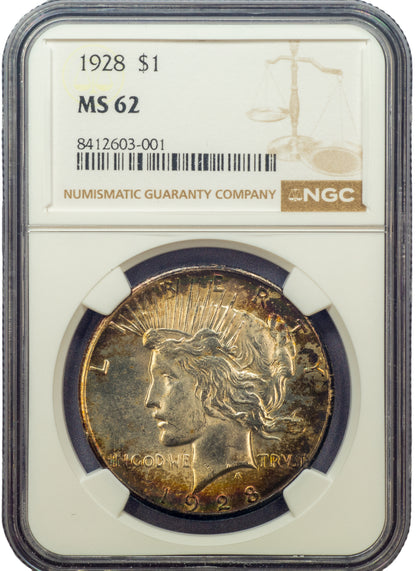 1928 Peace Dollar $1 MS62 NGC Holder