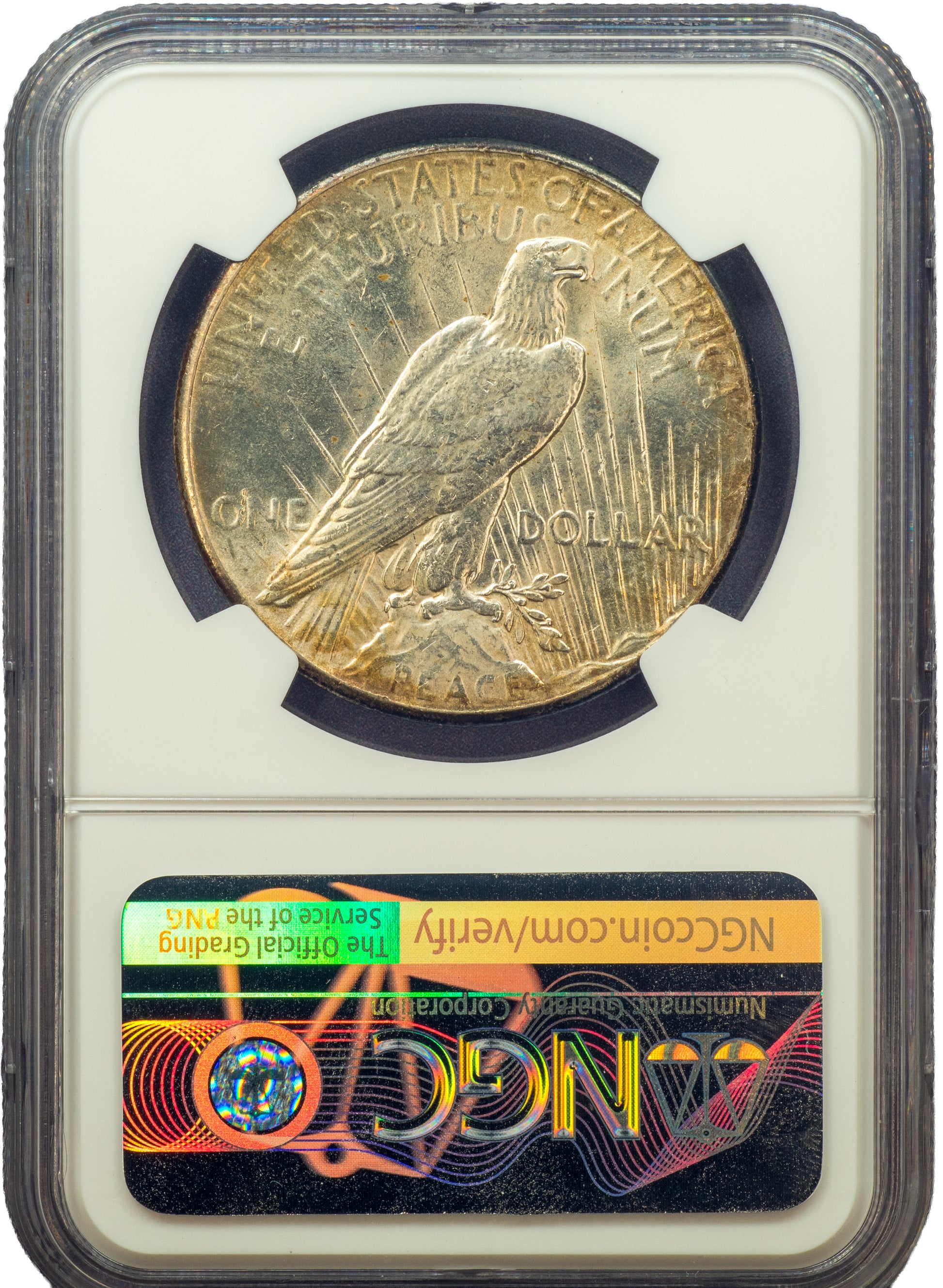 1928 Peace Dollar $1 MS62 NGC Reverse Holder