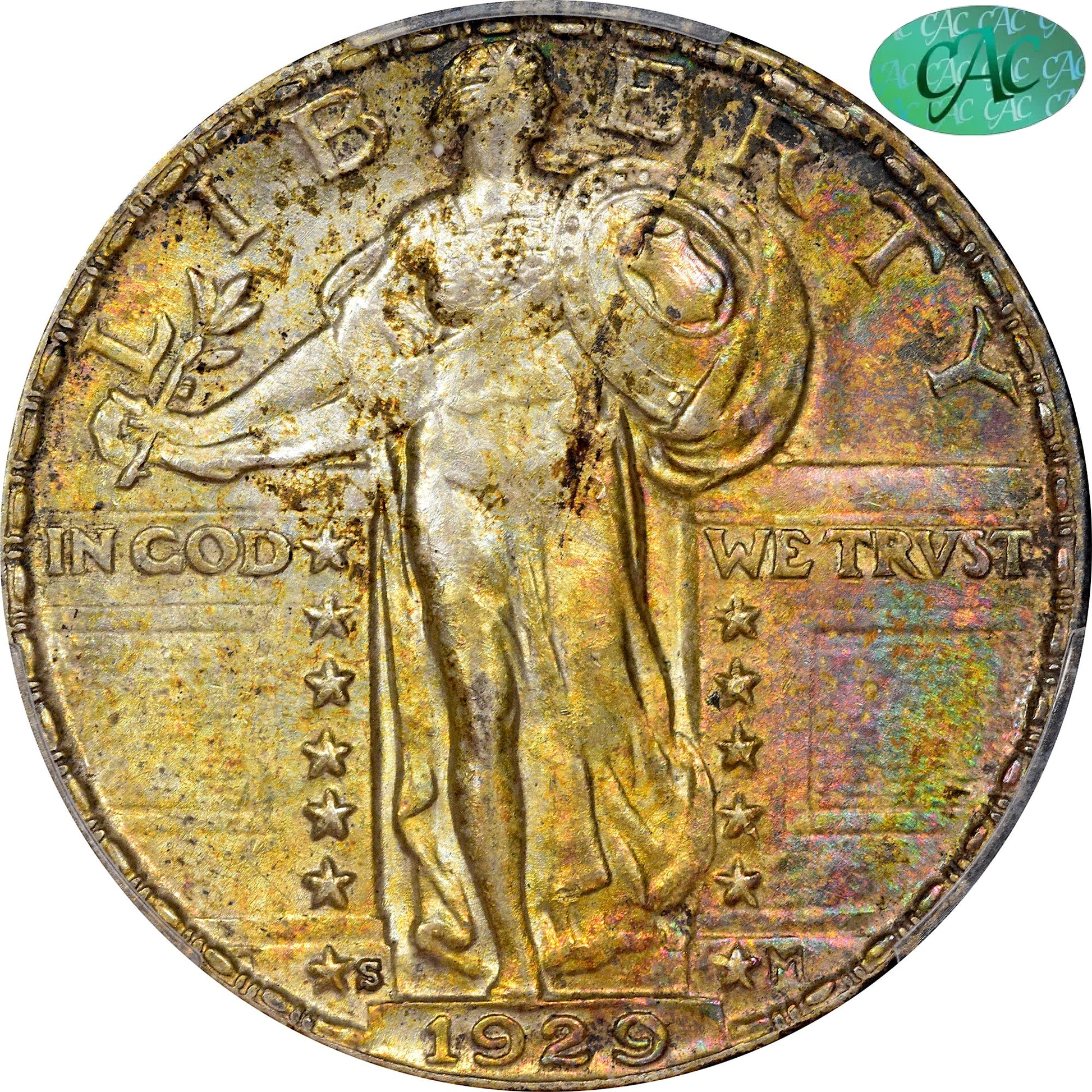 1929-S 25C Ms64 Pcgs Cac