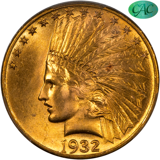 1932 Indian Head Eagle $10 MS65 PCGS CAC