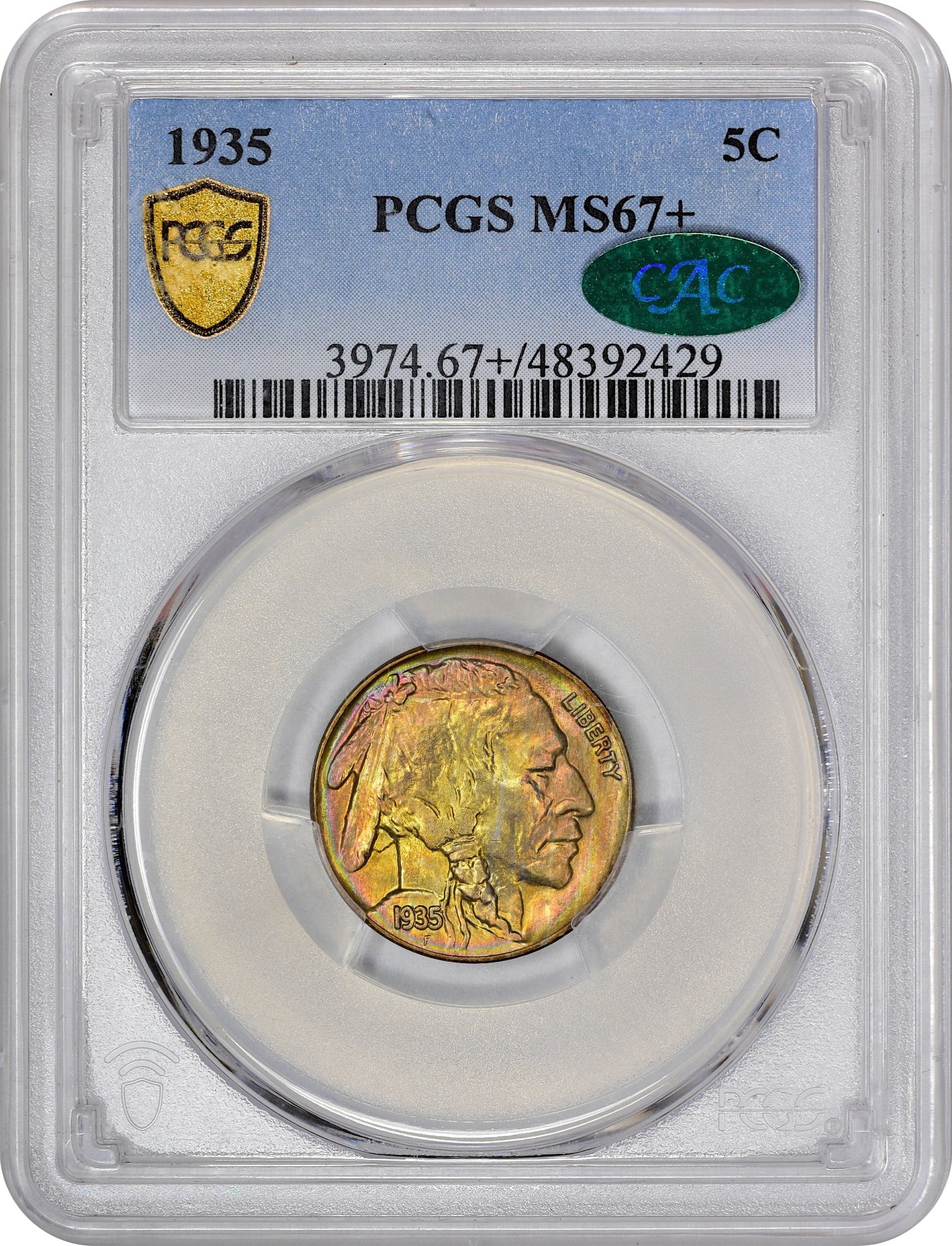 1935 5C Ms67 + Pcgs Cac