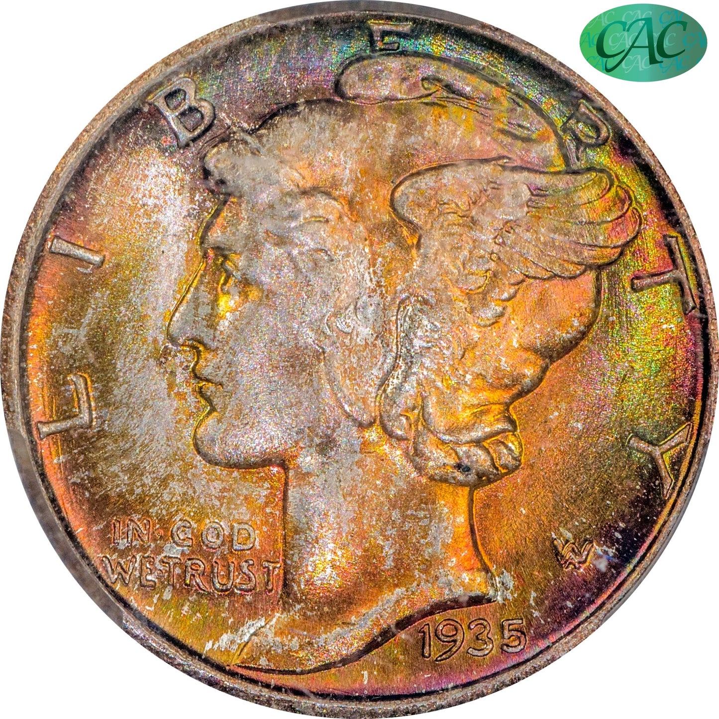 1935-S 10C MS68 CACG 10C