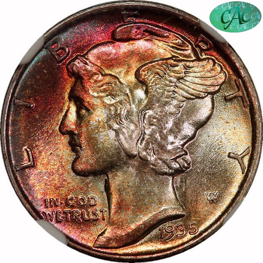 1935 10C MS68 FB PCGS CAC 10C
