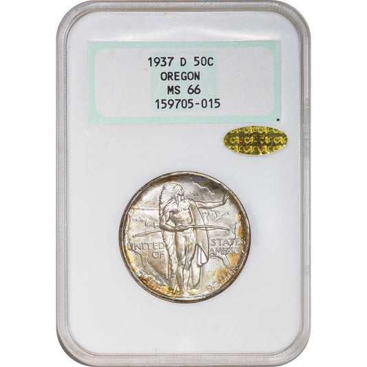1937-D 50C Oregon MS66 GOLD CAC NGC OH - Paradime Coins | PCGS NGC CACG CAC Rare US Numismatic Coins For Sale