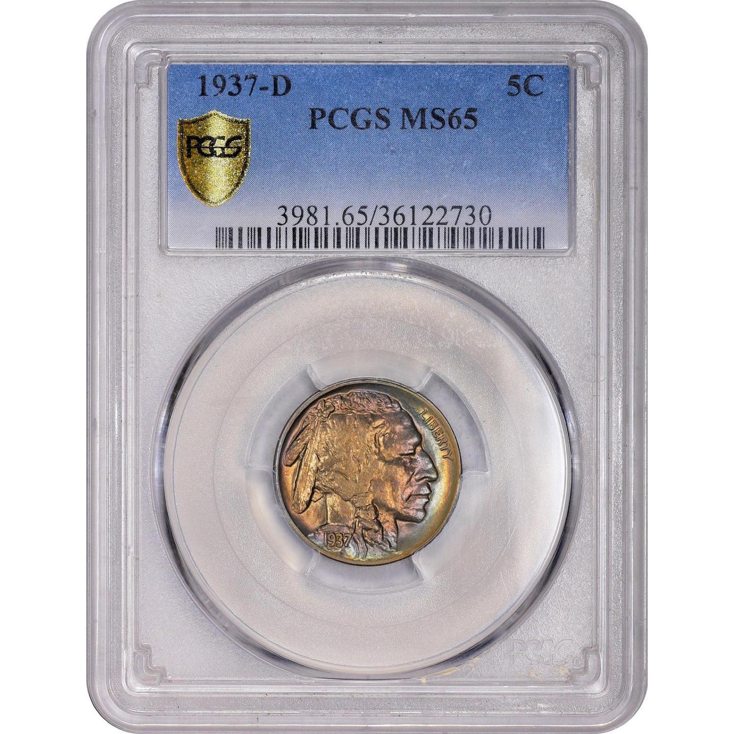 1937-D 5C MS65 PCGS - Paradime Coins | PCGS NGC CACG CAC Rare US Numismatic Coins For Sale