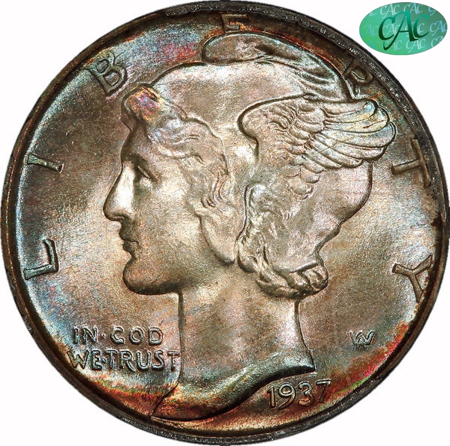 1937 D 10C MS68 + FB PCGS CAC 10C