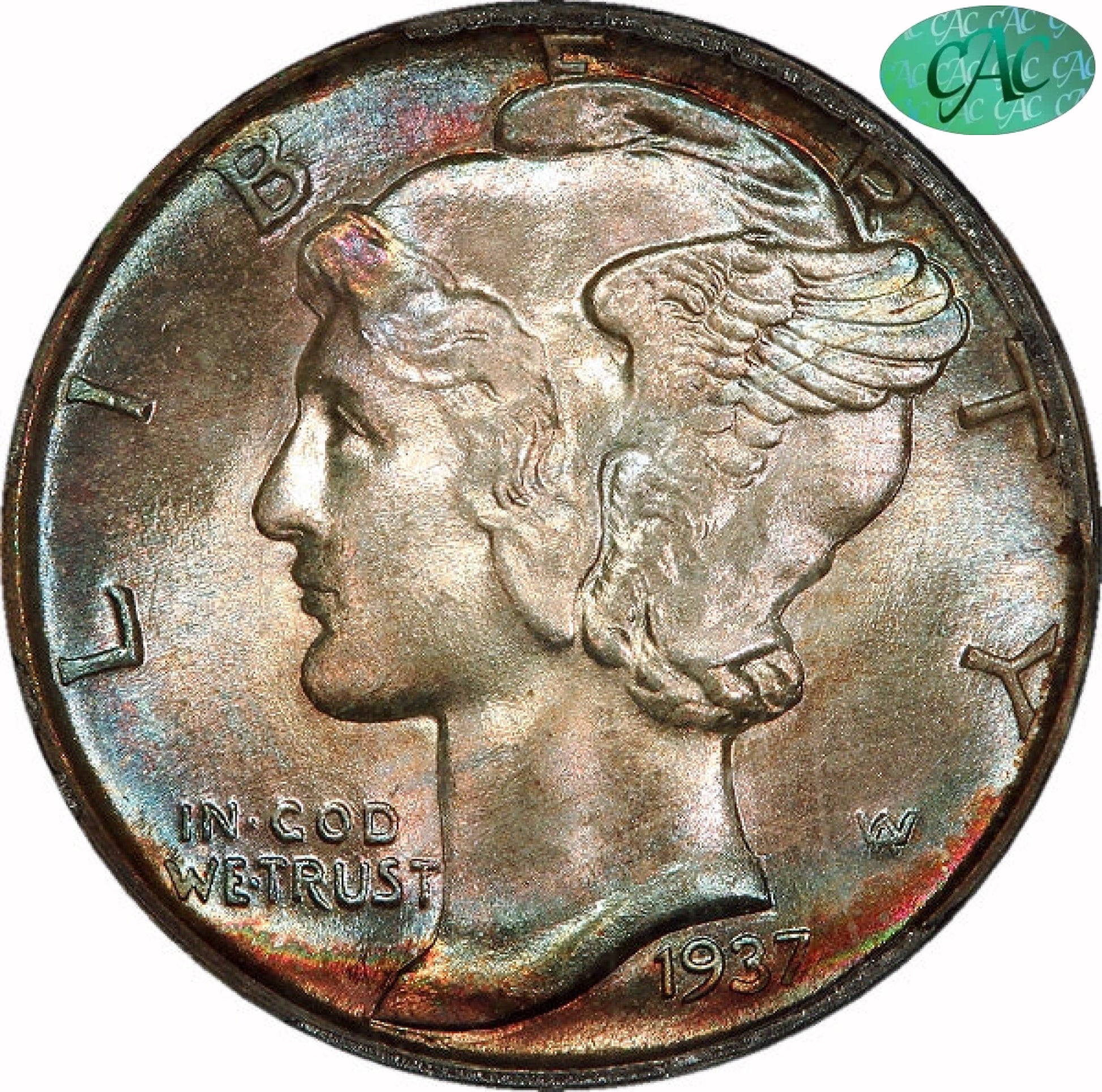 1937 D 10C MS68 + FB PCGS CAC 10C