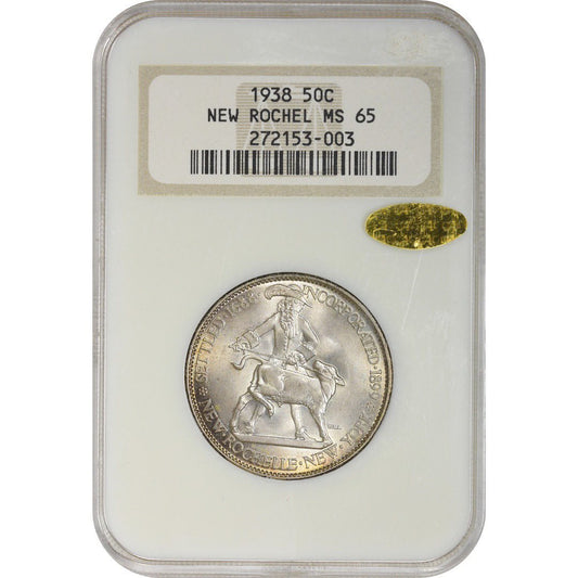 1938 50C NEW ROCHELLE MS65 OH NGC GOLD CAC - Paradime Coins | PCGS NGC CACG CAC Rare US Numismatic Coins For Sale