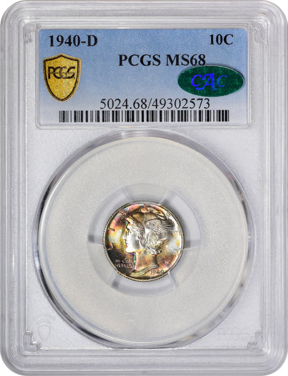 1940-D 10C MS68 PCGS CAC HOLDER WITH CAC STICKER