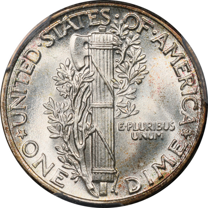 1941 Mercury Dime 10C MS68 FB PCGS CAC Reverse