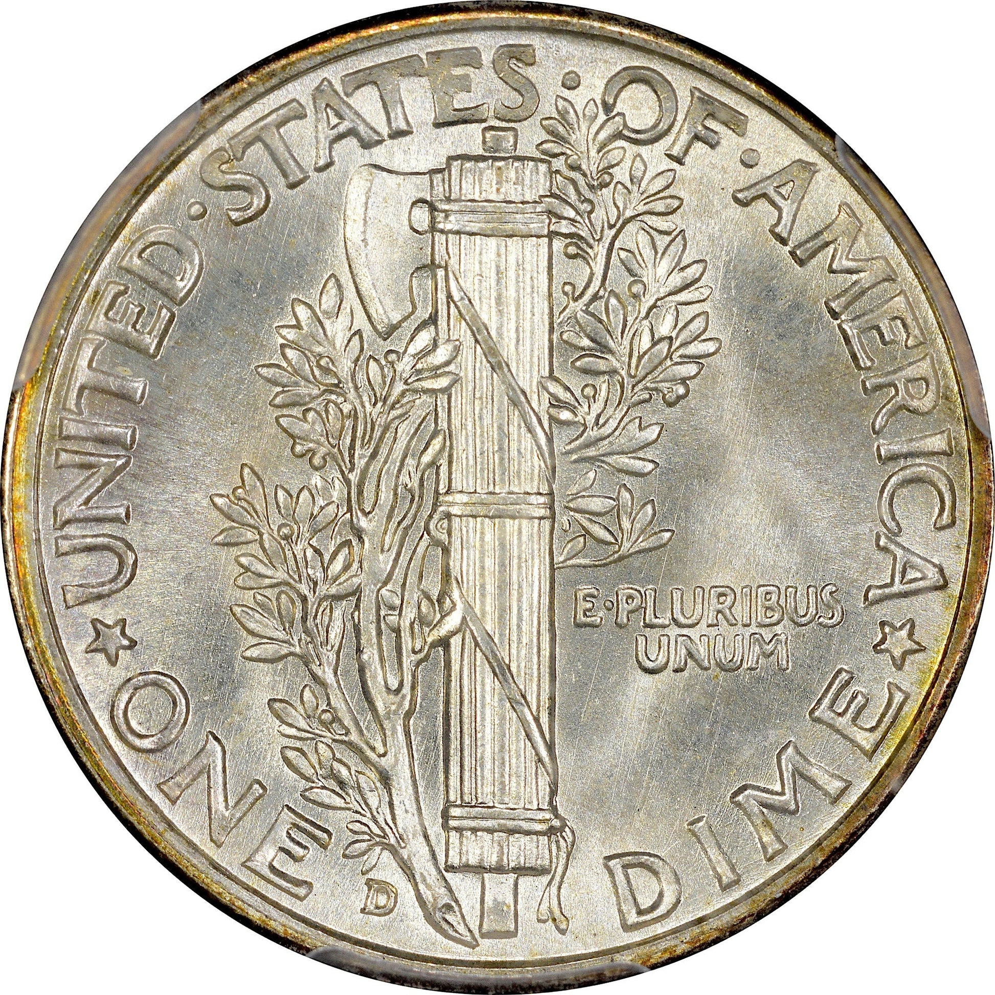 1943 D 10C MS68+ FB PCGS CAC 10C