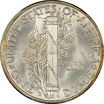 1943 D 10C MS68+ FB PCGS CAC 10C