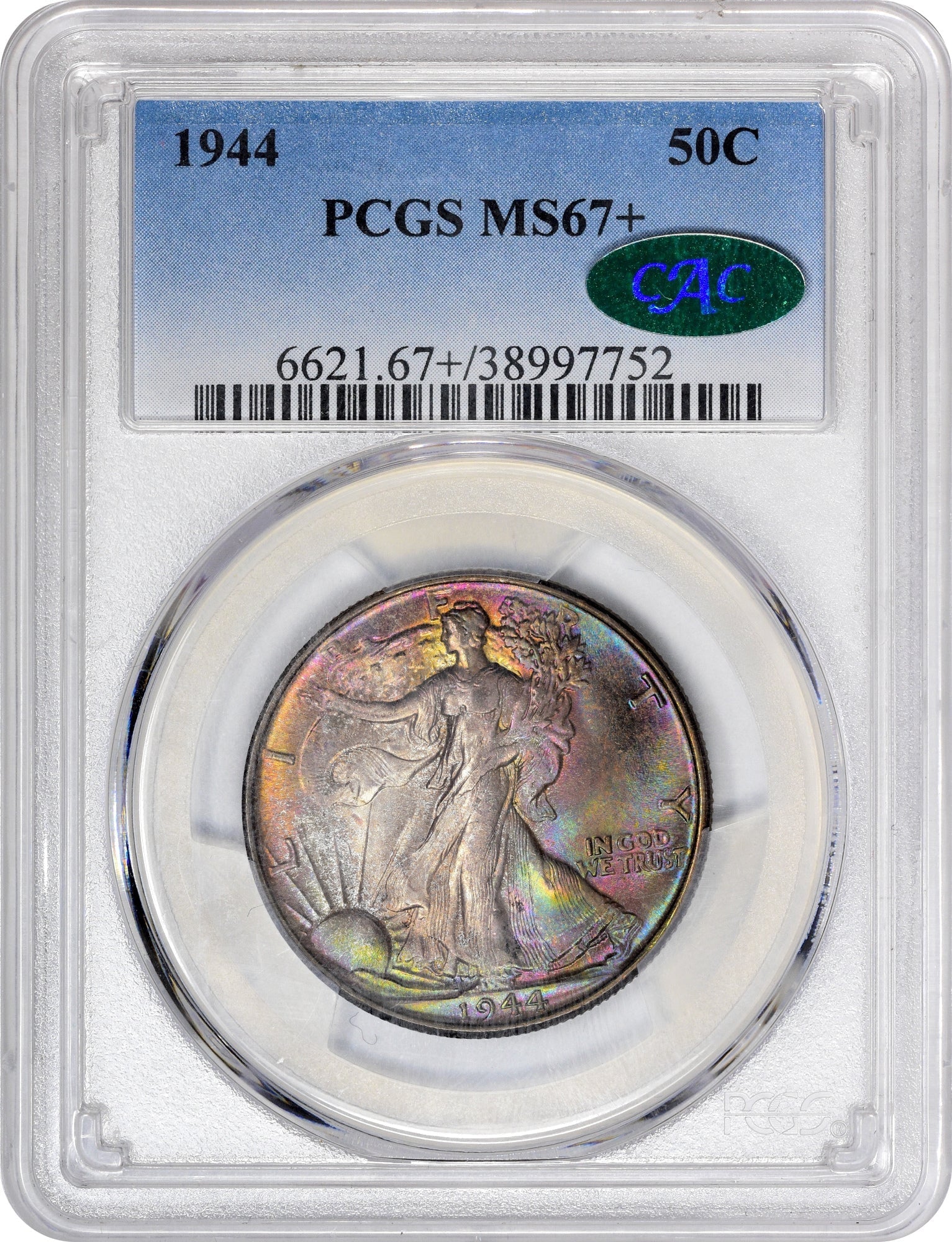 1944 50C Ms67 + Pcgs Cac