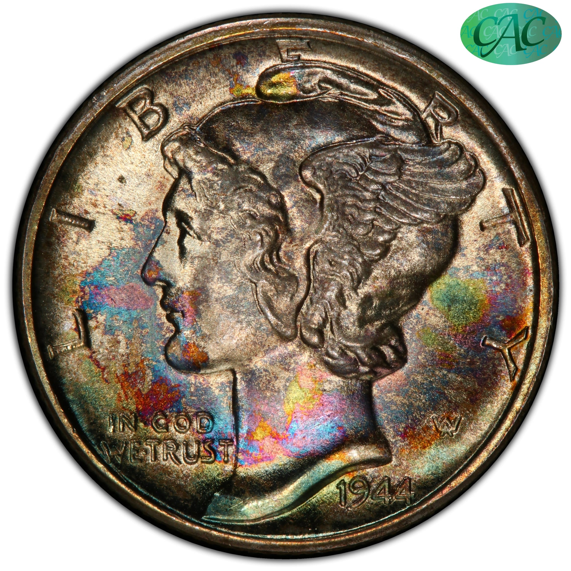 1944-D 10C MS68+FB PCGS CAC