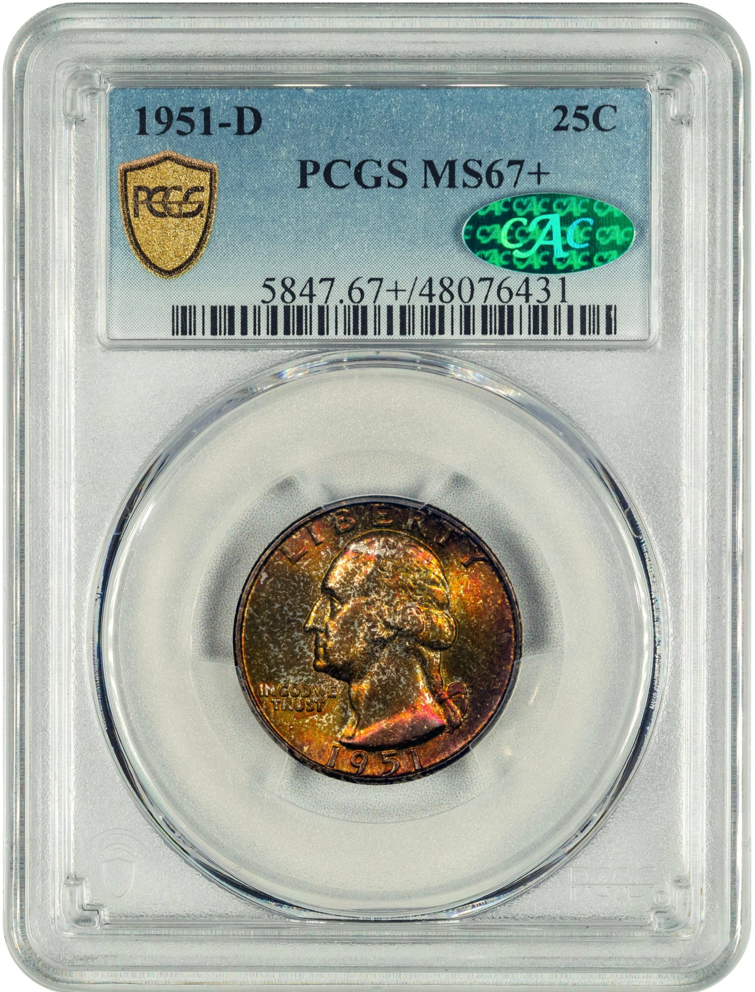 1951-D 25C MS67+ PCGS CAC – Paradime Coins