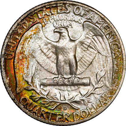 1958-D Washington Quarter 25C MS67 CACG Reverse