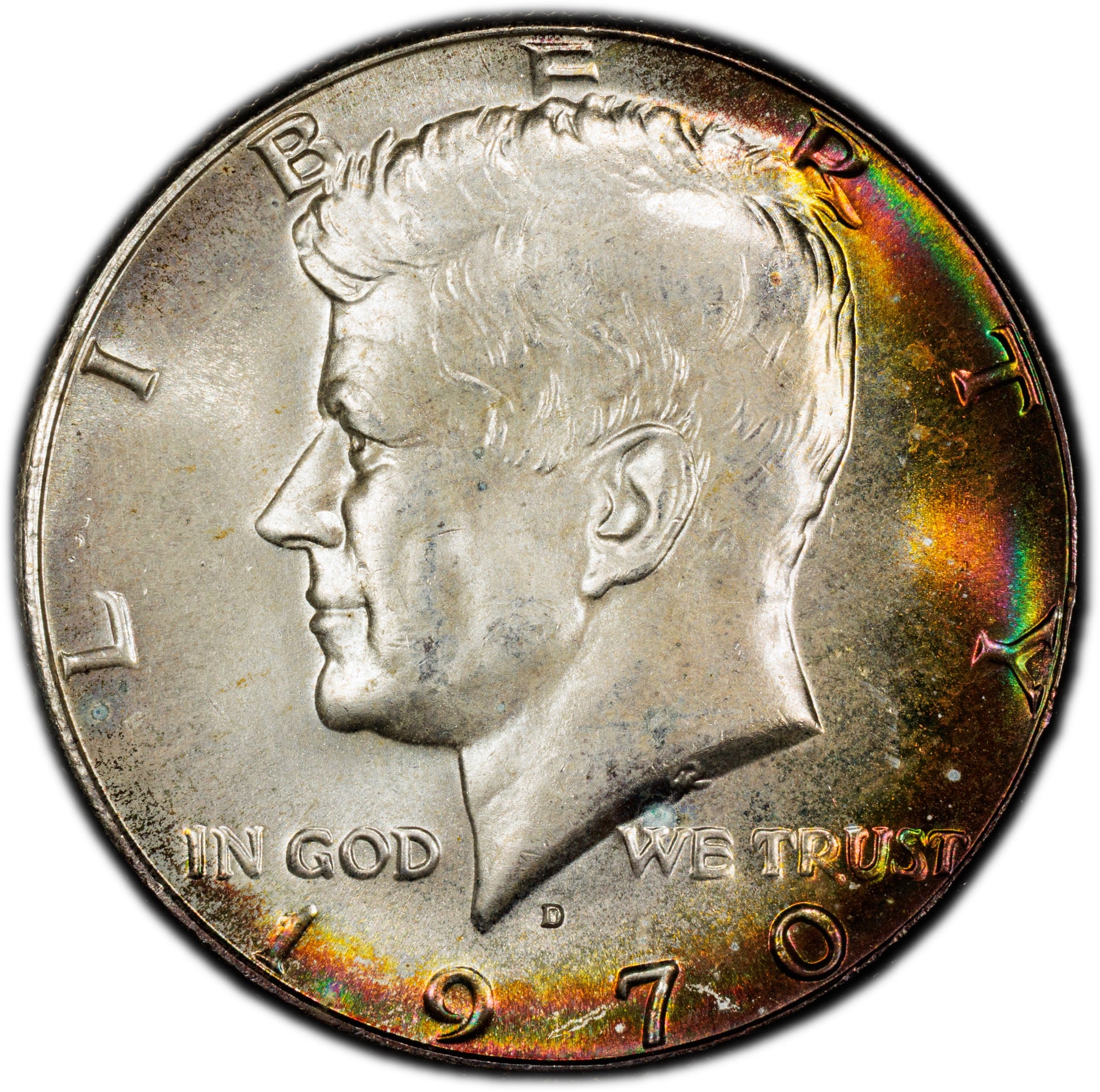 1970-D 50C KENNEDY HALF DOLLAR MS67 PCGS QA
