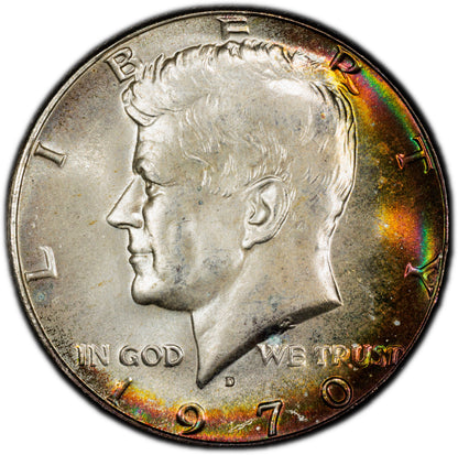 1970-D 50C KENNEDY HALF DOLLAR MS67 PCGS QA