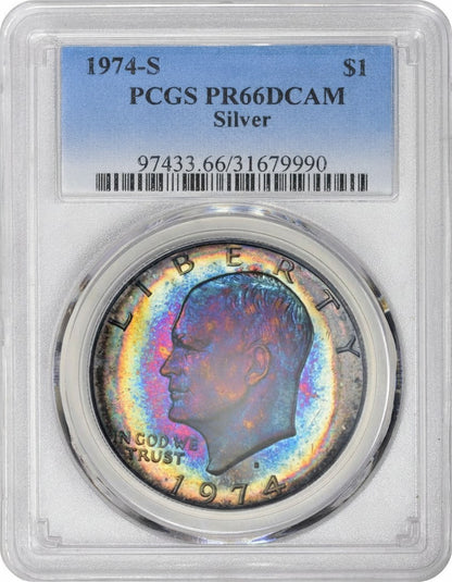 1974-S $1 SILVER IKE DOLLAR PR66 DCAM PCGS HOLDER
