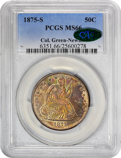 1875-S 50C MS66 PCGS CAC. EX COL.GREEN-NEWMAN