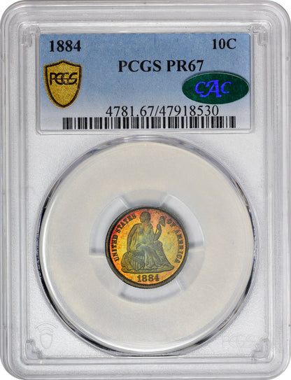 1884 10C PR67 PCGS CAC