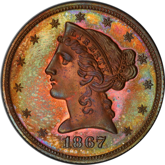 1867 $5 J-599 Pr66 Rb Pcgs Cac Simpson Others