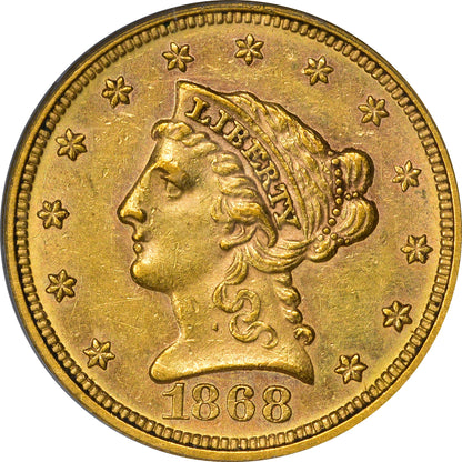 1868 $2.5 AU58 PCGS CAC