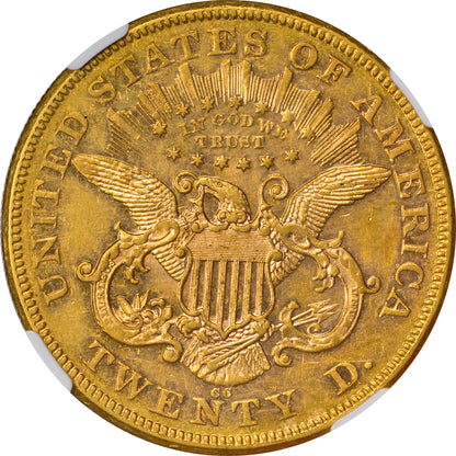 1876-CC $20 AU58 NGC CAC EX "Col." E.H.R GREEN