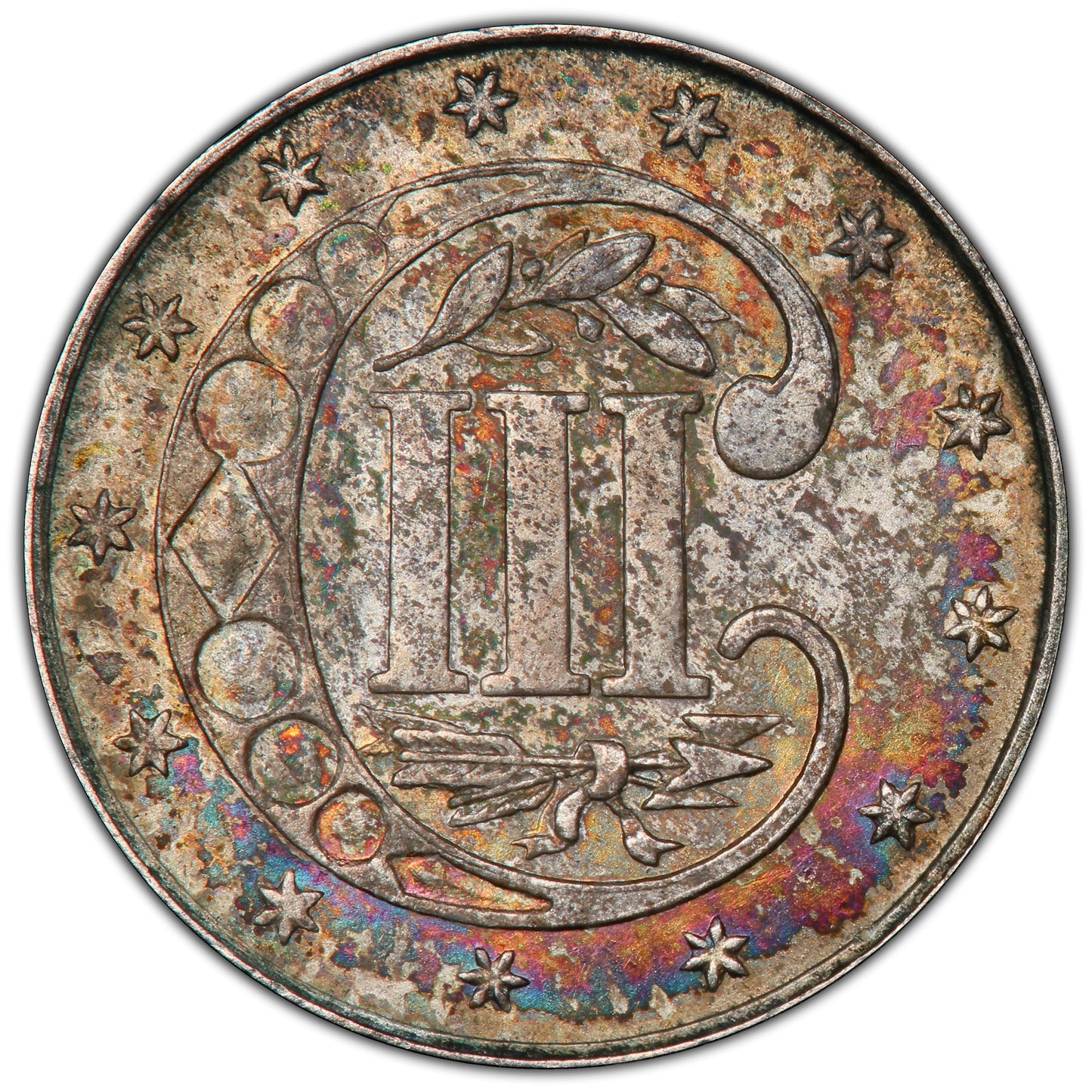 1862 3Cs Ms62 Pcgs Cac