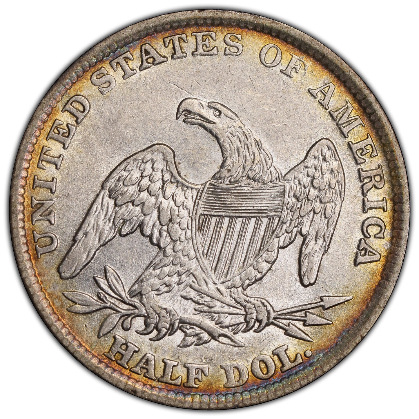 1839 50C CAPPED BUST AU55 PCGS