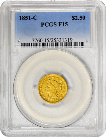 1851-C $2.5 F15 PCGS