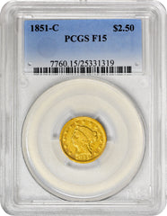 1851-C $2.5 F15 PCGS