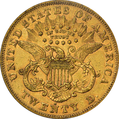 1872-S $20 XF45 OGH PCGS GOLD CAC