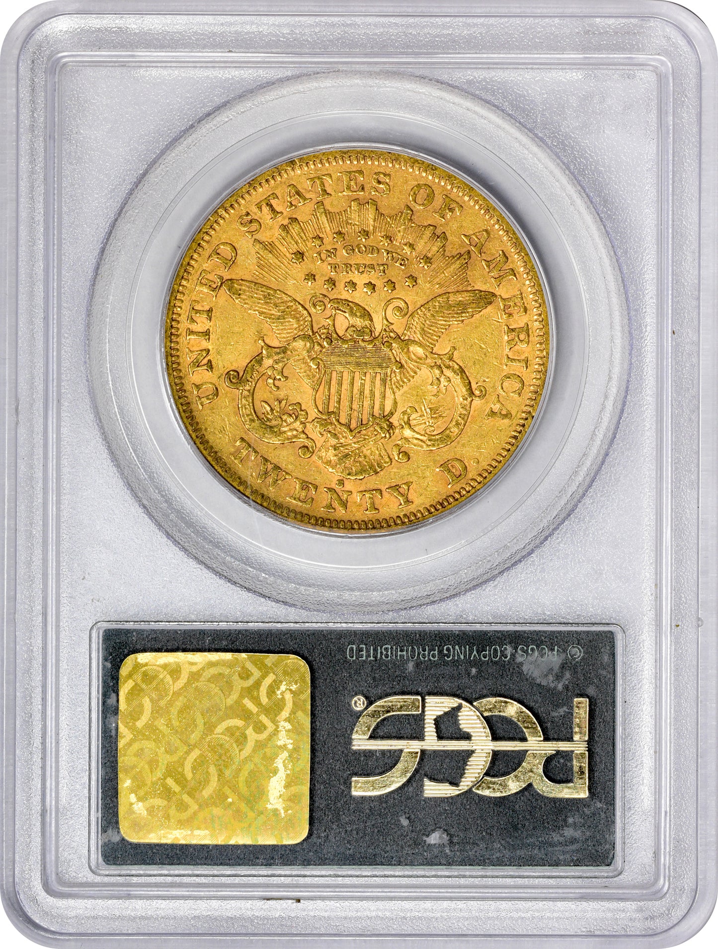 1872-S $20 XF45 OGH PCGS GOLD CAC