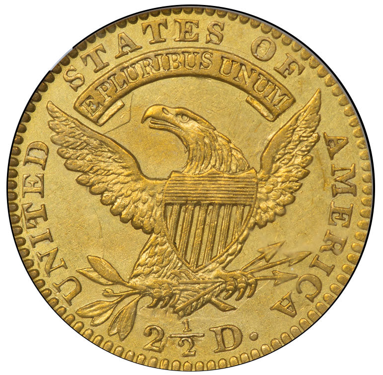 1826/6 $2.5 AU50 PCGS CAC