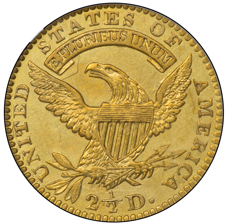1826/6 $2.5 AU50 PCGS CAC