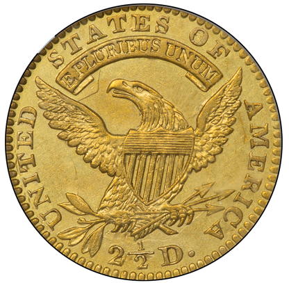 1826/6 $2.5 AU50 PCGS CAC