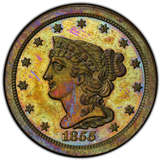 1855 1/2C PR65 BN PCGS