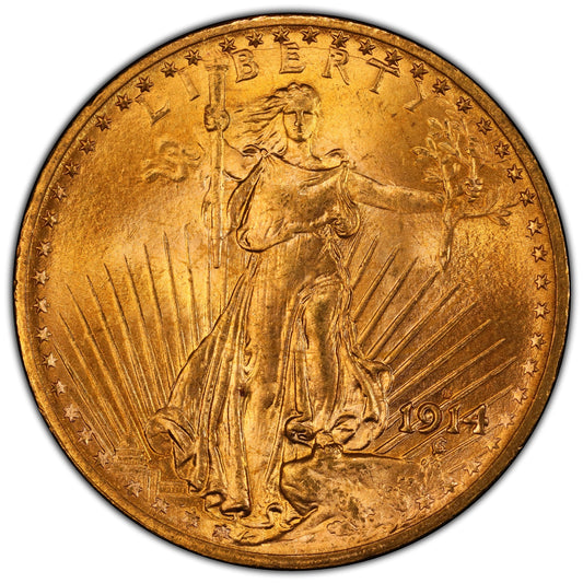 1914-S $20 Ms66 Pcgs Cac