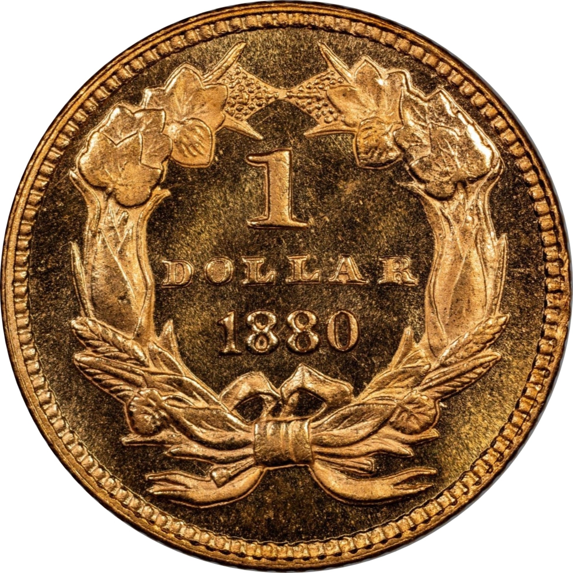 1880 G$1 Pr66 + Cam Cacg $I Gold